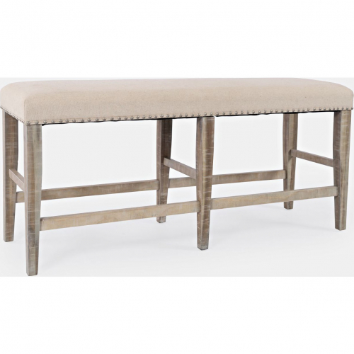 Fairview Backless Counter Dining Bench in Distressed Ash Finish Wood